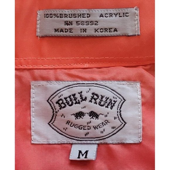 Vintage Bull Run Rugged Wear PLAID FLANNEL Button Down SHIRT Men's Medium - Picture 4 of 8